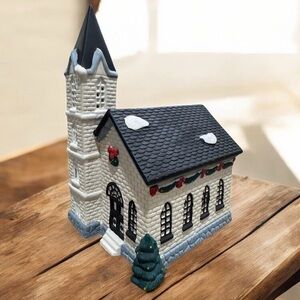 Vintage 1992 Dickens Collectables Hand Painted Christmas Village Lighted Church